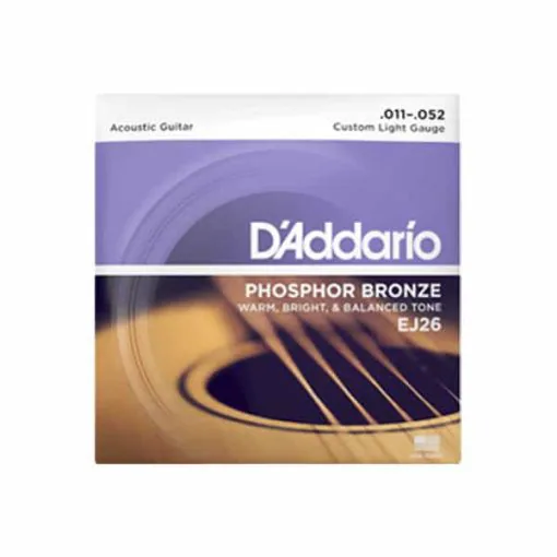 D'Addario EJ26 Phosphor Bronze Acoustic Guitar Strings (Custom Light 11-52)